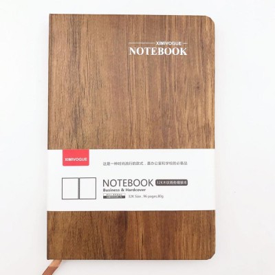 wholesale hot foil stamping logo wood grain paper cover notebook