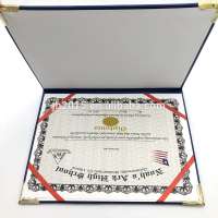 PU Leather Diploma Gold Printing Logo School Certificate Cover